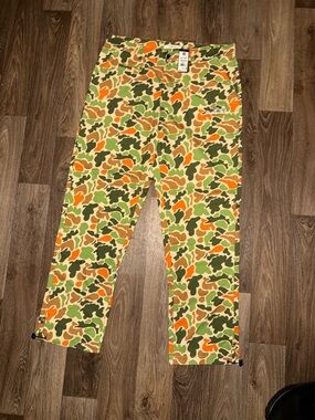 Strivers Row Camo Pants with Orange & Green Print